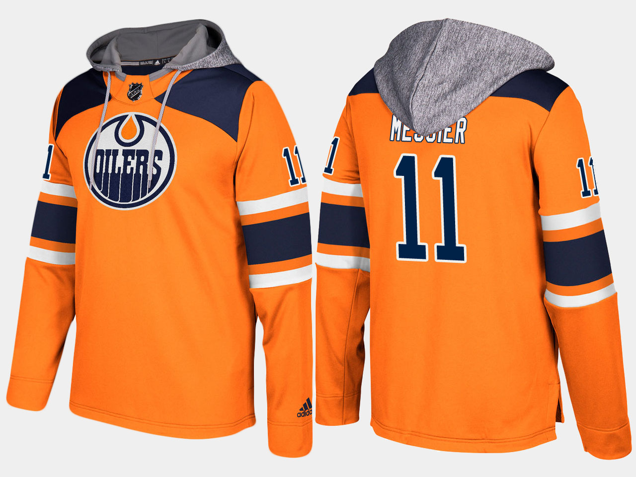 Men NHL Edmonton oilers retired #11 mark messier orange hoodie